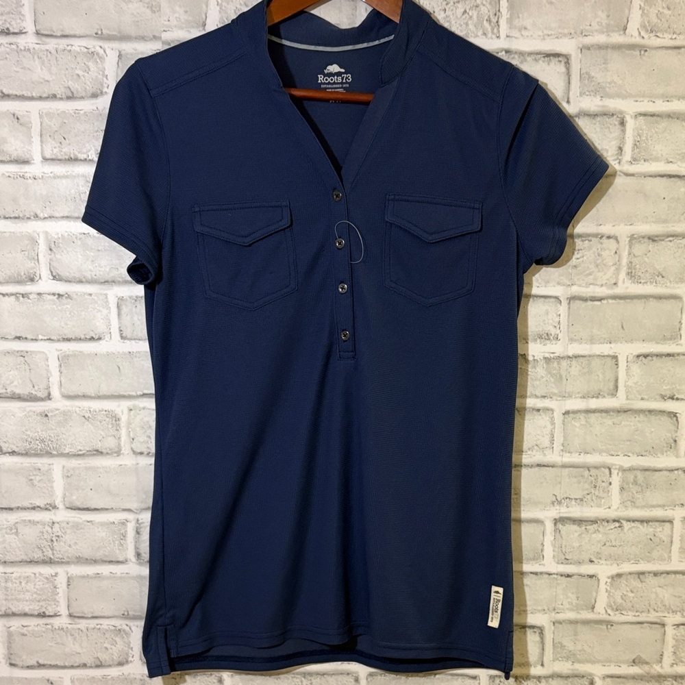 Women's LUNENBURG Roots73 Short Sleeve Polo, medium - blue
